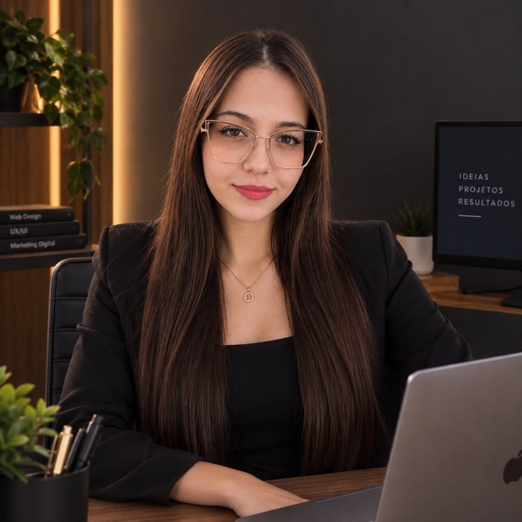 Bertozzi, web designer, em seu ambiente de trabalho